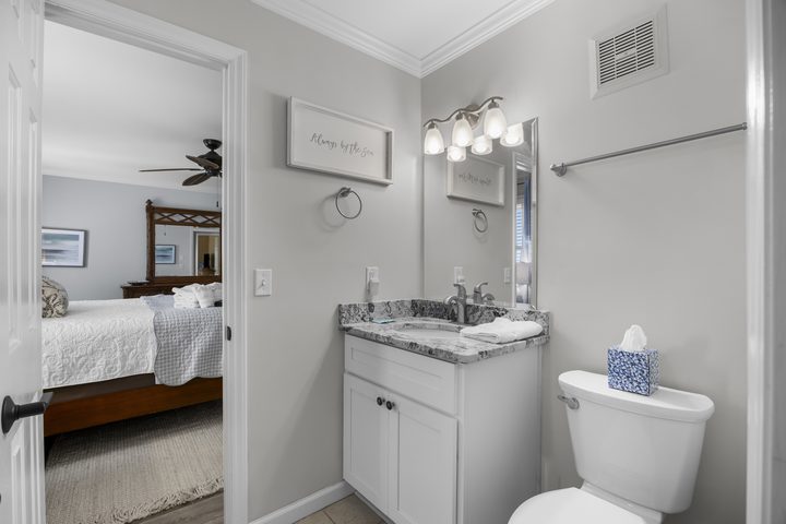 Hall bathroom with vanity