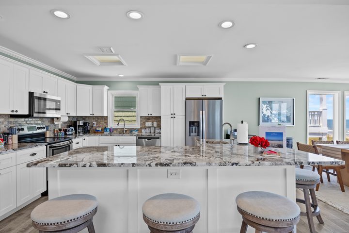 Kitchen cabinetry and prep counter